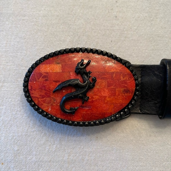 Neiman Marcus Genuine Coral Buckle Belt main image 5